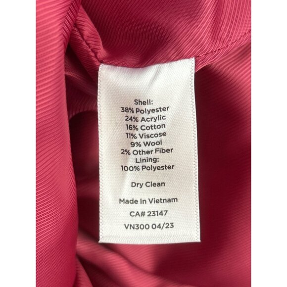 NWT Talbots Petite Pink Wool Coat Gold Button Military Style Jacket 4P Statement - Picture 5 of 6